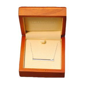 NIB Nordstrom Minimalist Argento Vivo Sterling Silver Bar Star Necklace 18"